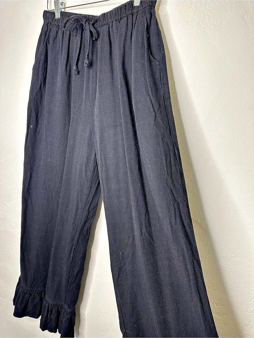 Tarse Wide Leg Linen Rayon Pants